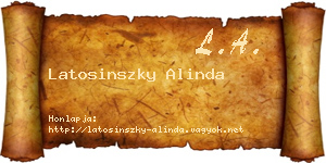 Latosinszky Alinda névjegykártya